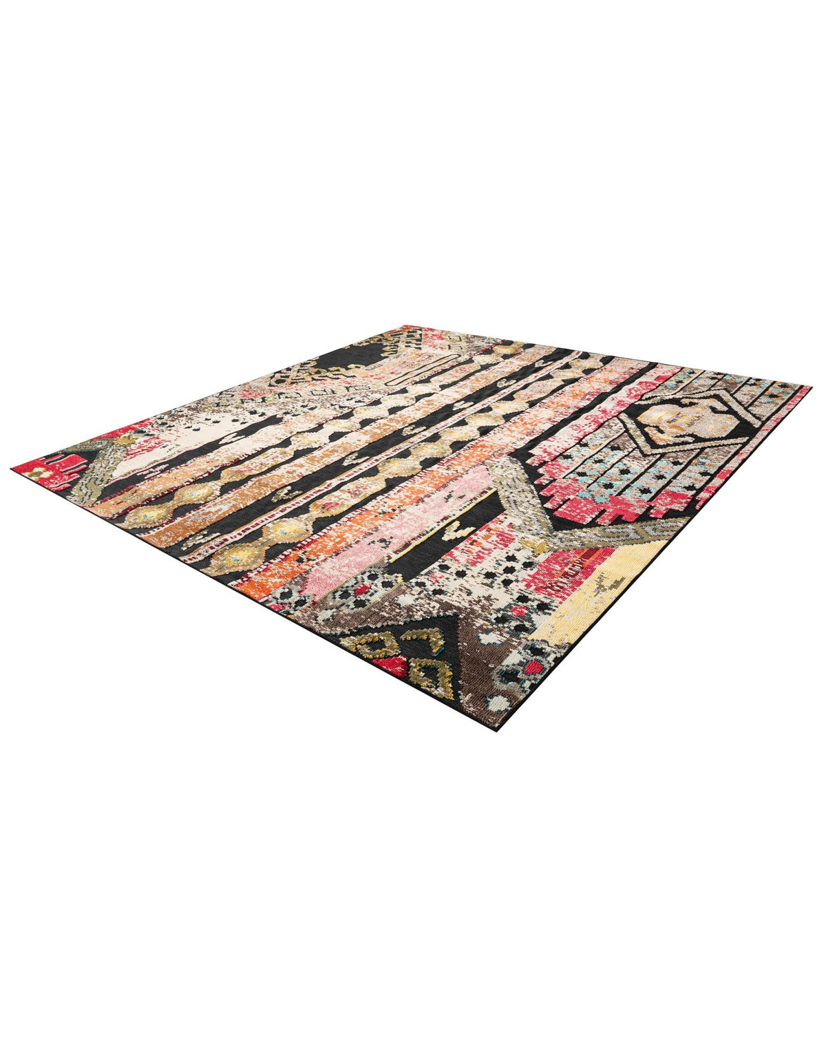 Outdoor Marrakesh Collection Area Rug -  Agadir Square Multi Black  lifestyle 49