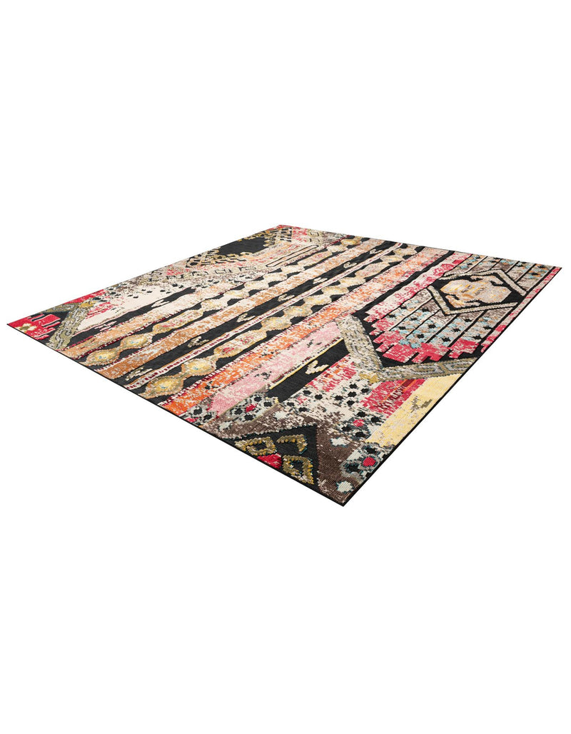 Outdoor Marrakesh Collection Area Rug -  Agadir Square Multi Black  lifestyle 49