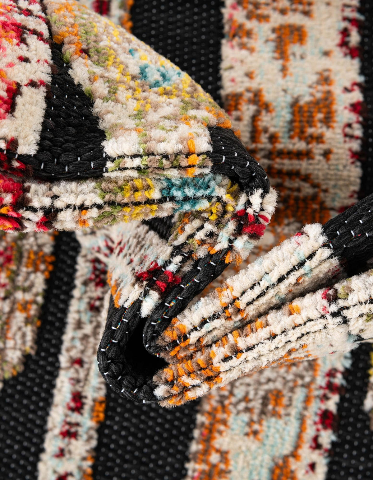 Outdoor Marrakesh Collection Area Rug -  Agadir Rectangle Multi Black  lifestyle 29