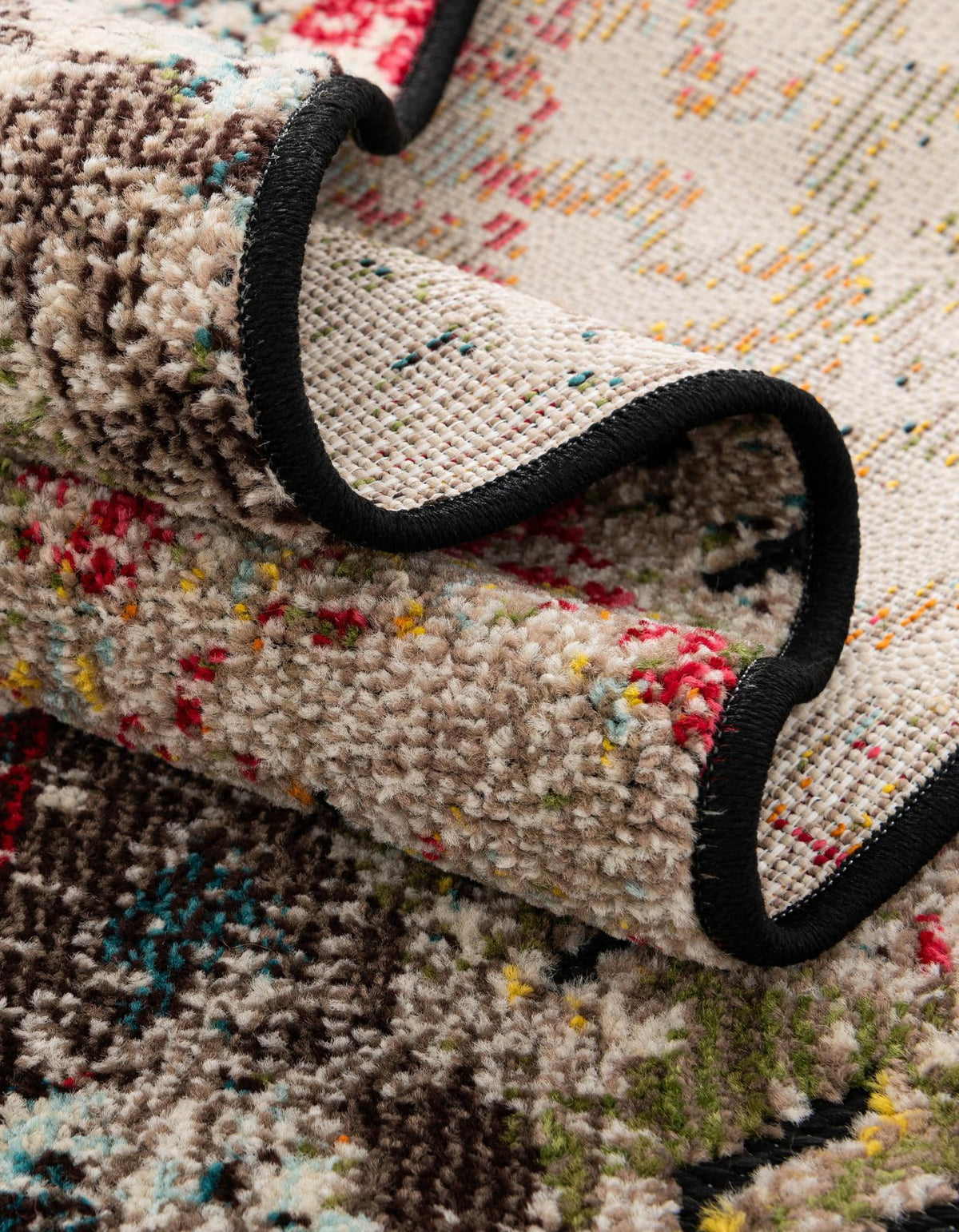 Outdoor Marrakesh Collection Area Rug -  Agadir Rectangle Multi Black  lifestyle 39
