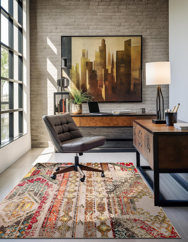 Outdoor Marrakesh Collection Area Rug -  Agadir Rectangle Multi Beige  lifestyle 16