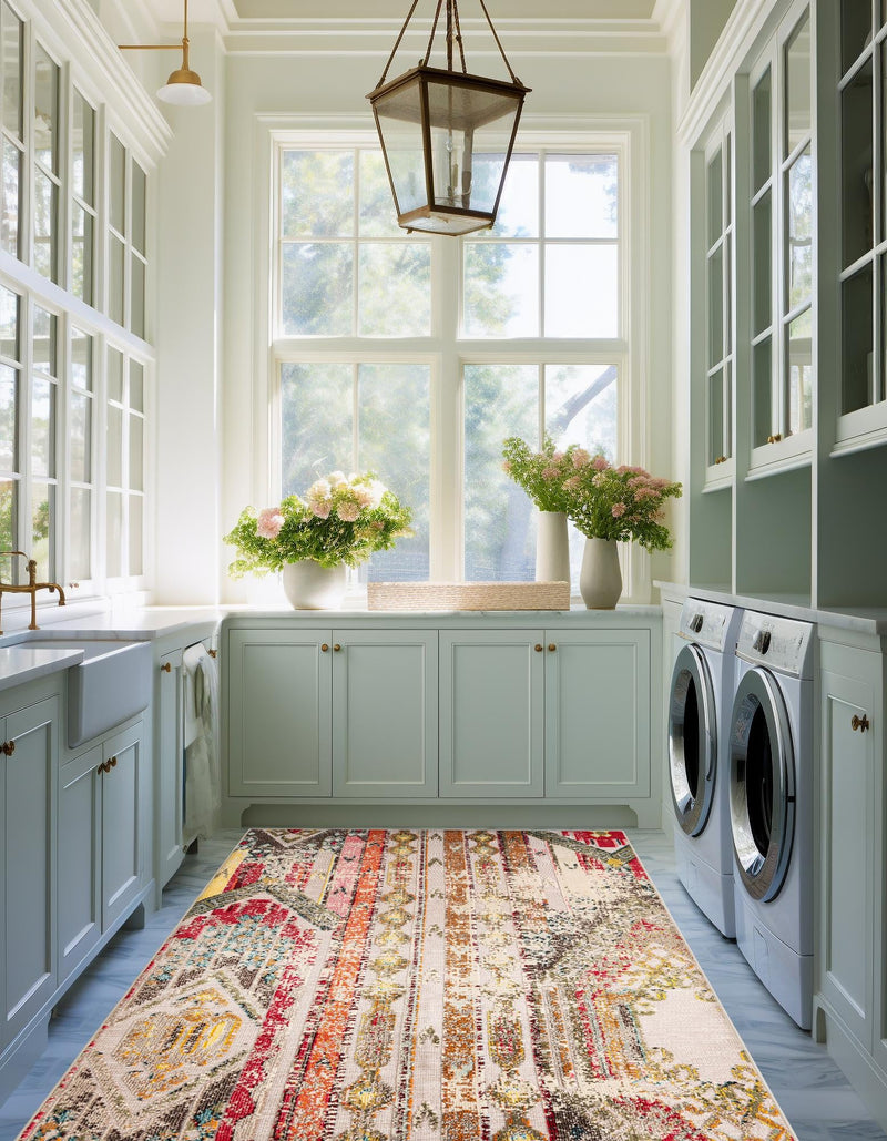 Outdoor Marrakesh Collection Area Rug -  Agadir Rectangle Multi Beige  lifestyle 20