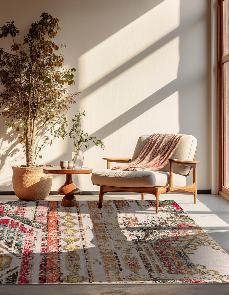 Outdoor Marrakesh Collection Area Rug -  Agadir Square Multi Beige  lifestyle 74