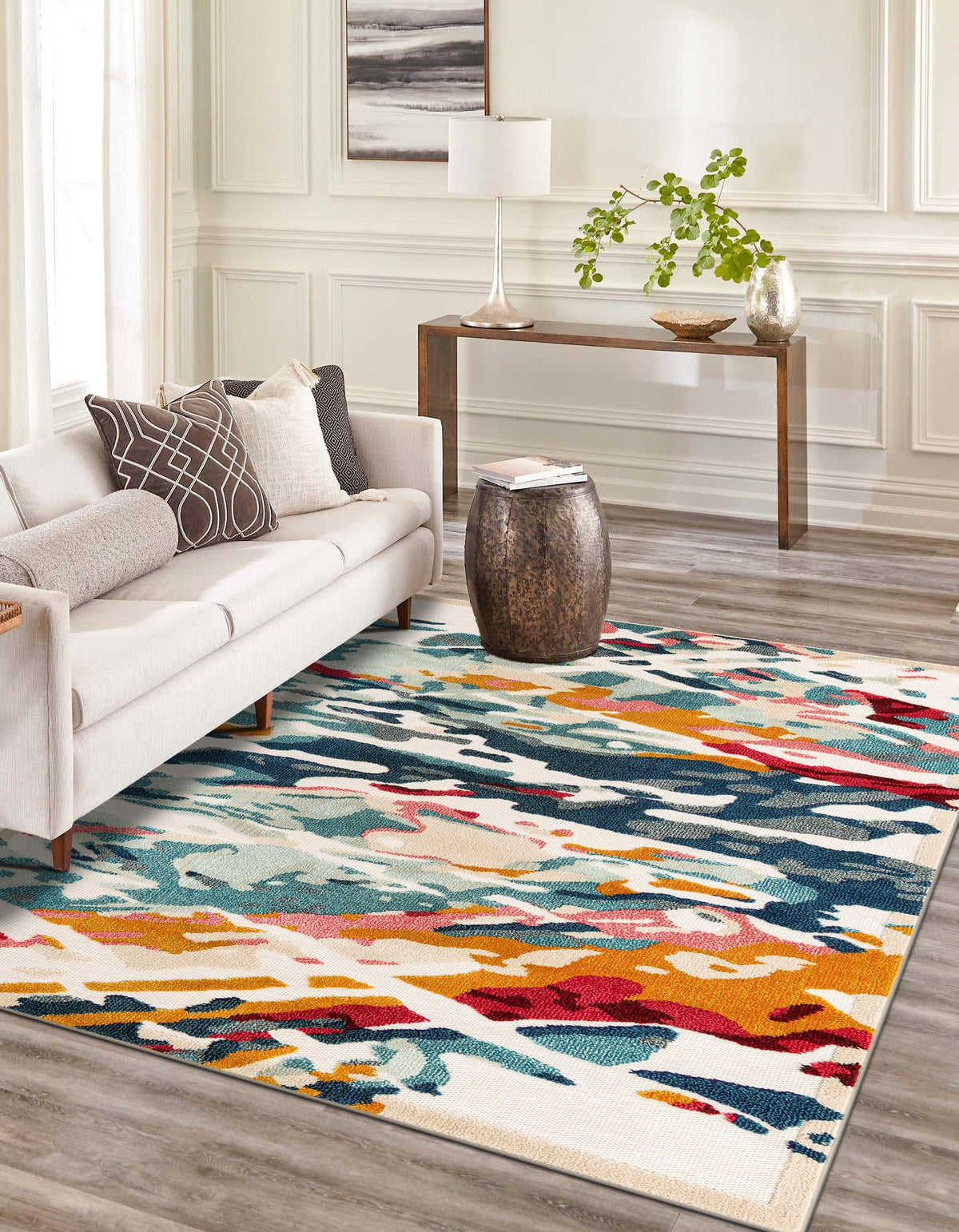Outdoor Marrakesh Collection Area Rug -  Meknes Rectangle Multi  lifestyle 3