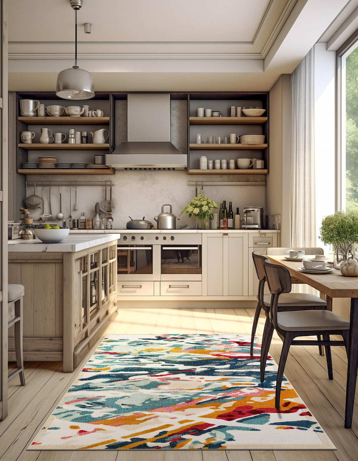 Outdoor Marrakesh Collection Area Rug -  Meknes Rectangle Multi  lifestyle 5