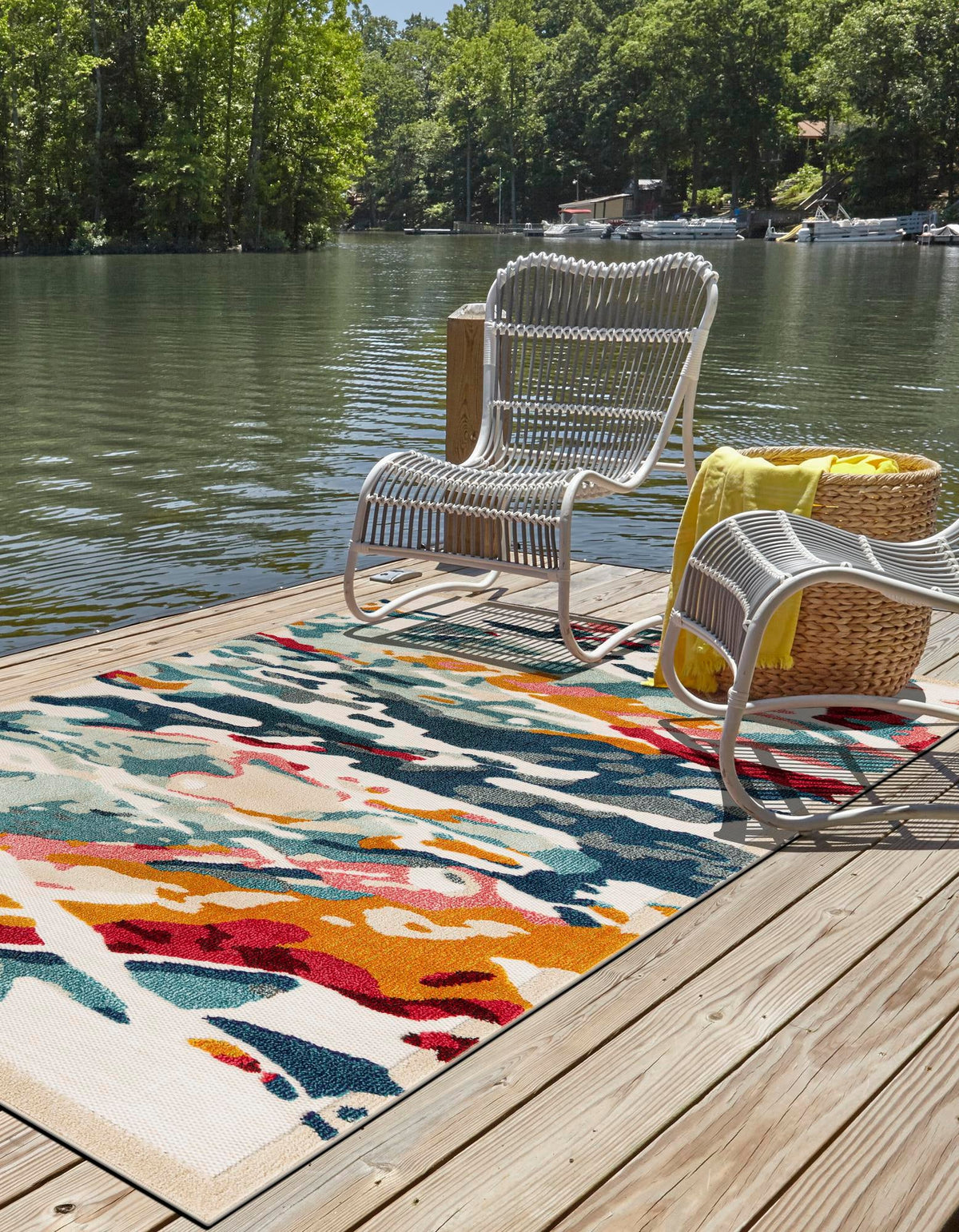 Outdoor Marrakesh Collection Area Rug -  Meknes Rectangle Multi  lifestyle 10