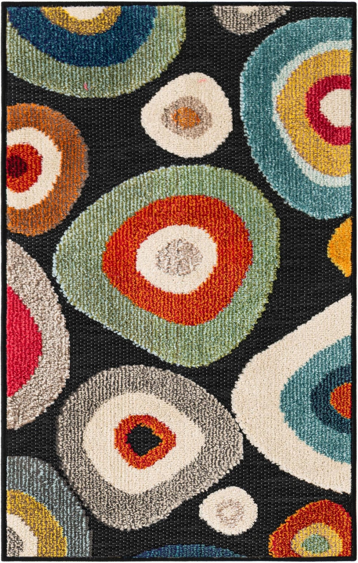 Outdoor Marrakesh Collection Area Rug -  Chefchaouen Rectangle Multi Black  lifestyle 2