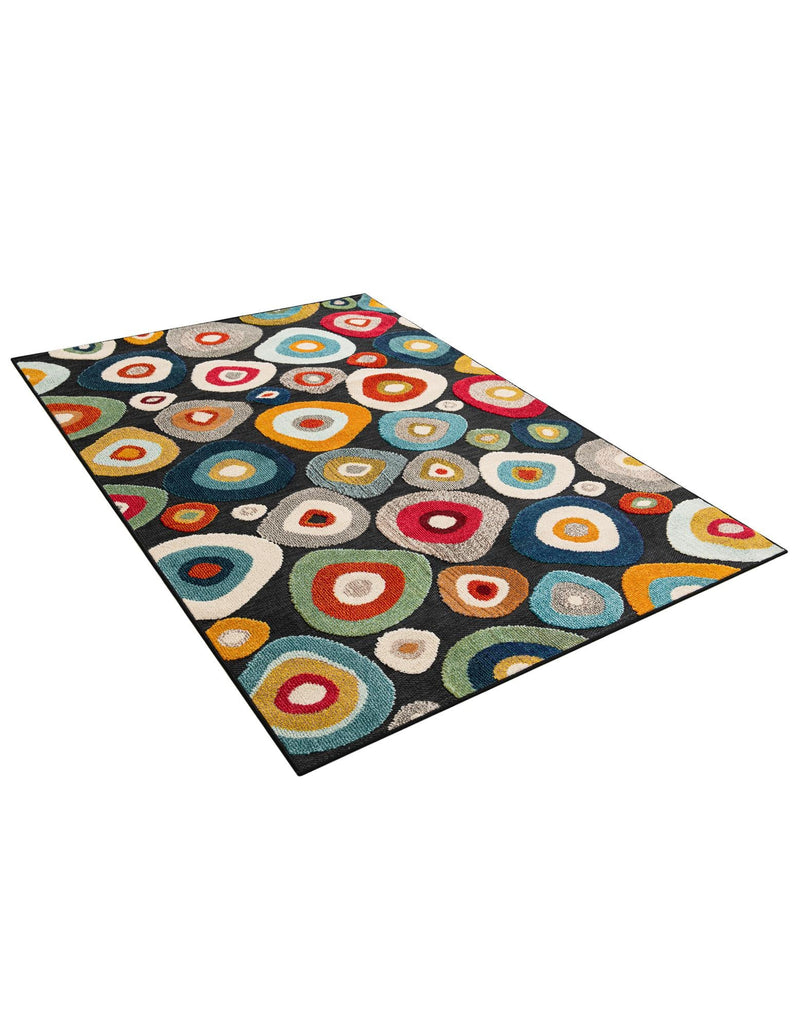 Outdoor Marrakesh Collection Area Rug -  Chefchaouen Rectangle Multi Black  lifestyle 9