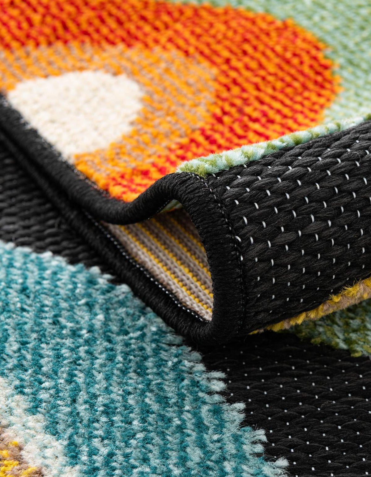 Outdoor Marrakesh Collection Area Rug -  Chefchaouen Rectangle Multi Black  lifestyle 25