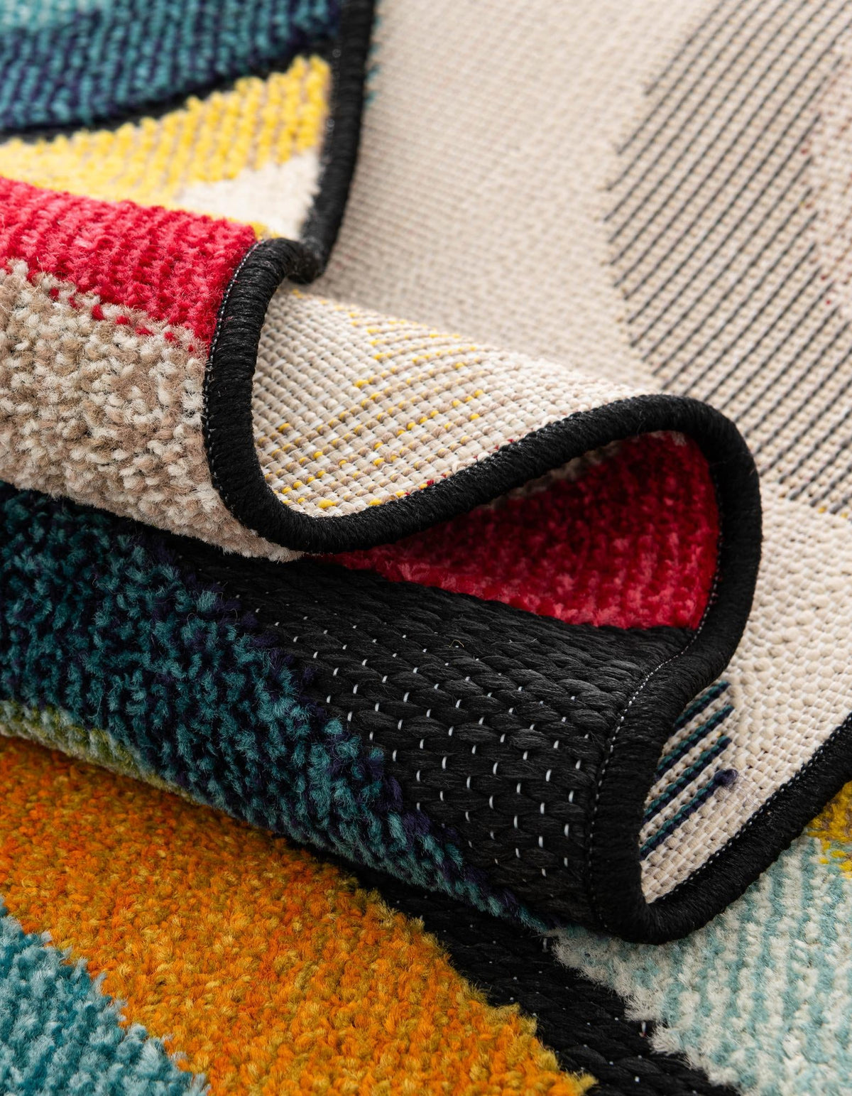 Outdoor Marrakesh Collection Area Rug -  Chefchaouen Rectangle Multi Black  lifestyle 39