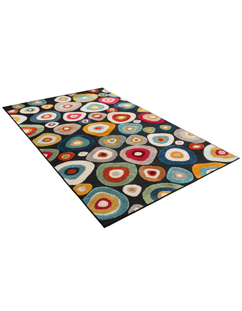 Outdoor Marrakesh Collection Area Rug -  Chefchaouen Rectangle Multi Black  lifestyle 11