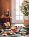 Outdoor Marrakesh Collection Area Rug -  Chefchaouen Round Multi Black  lifestyle 51
