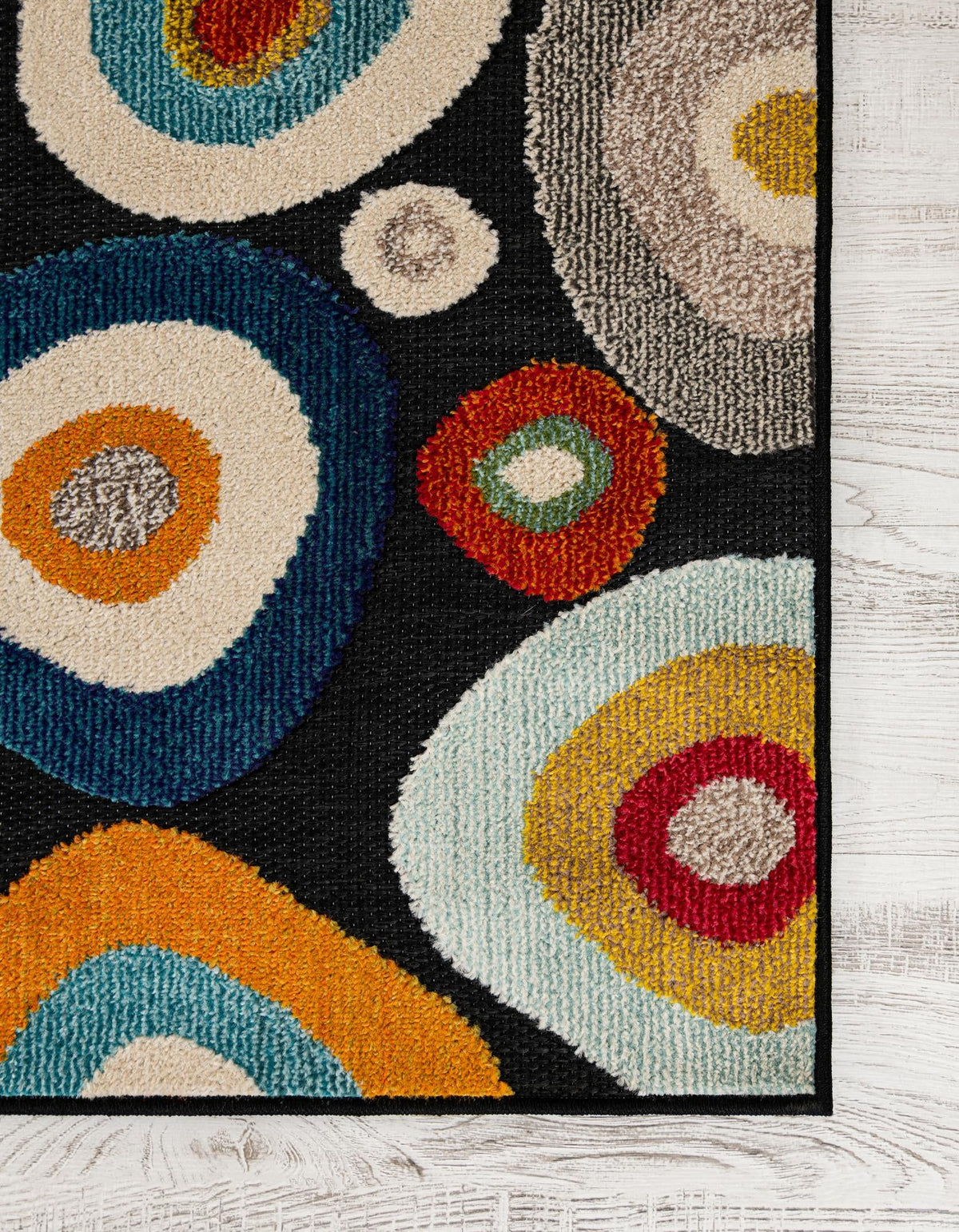 Outdoor Marrakesh Collection Area Rug -  Chefchaouen Runner Multi Black  lifestyle 59