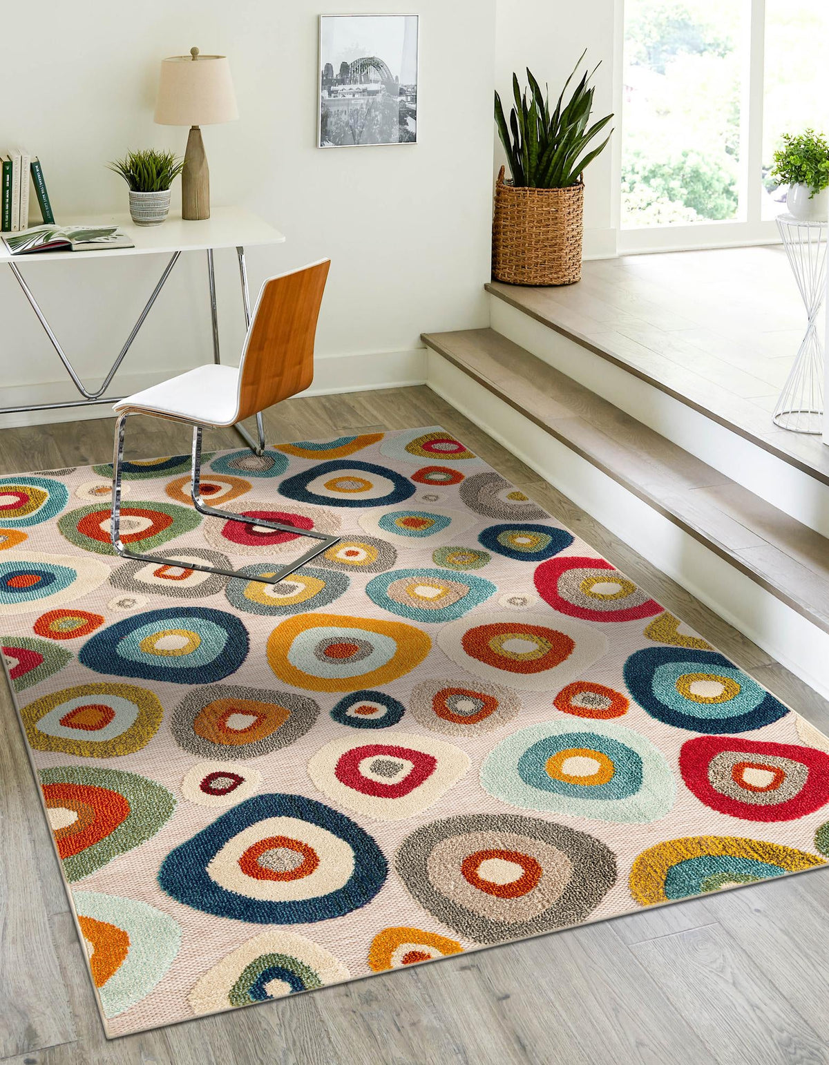 Outdoor Marrakesh Collection Area Rug -  Chefchaouen Rectangle Multi Beige  lifestyle 16