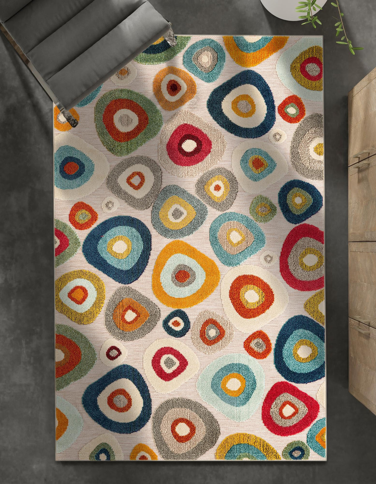 Outdoor Marrakesh Collection Area Rug -  Chefchaouen Rectangle Multi Beige  lifestyle 20