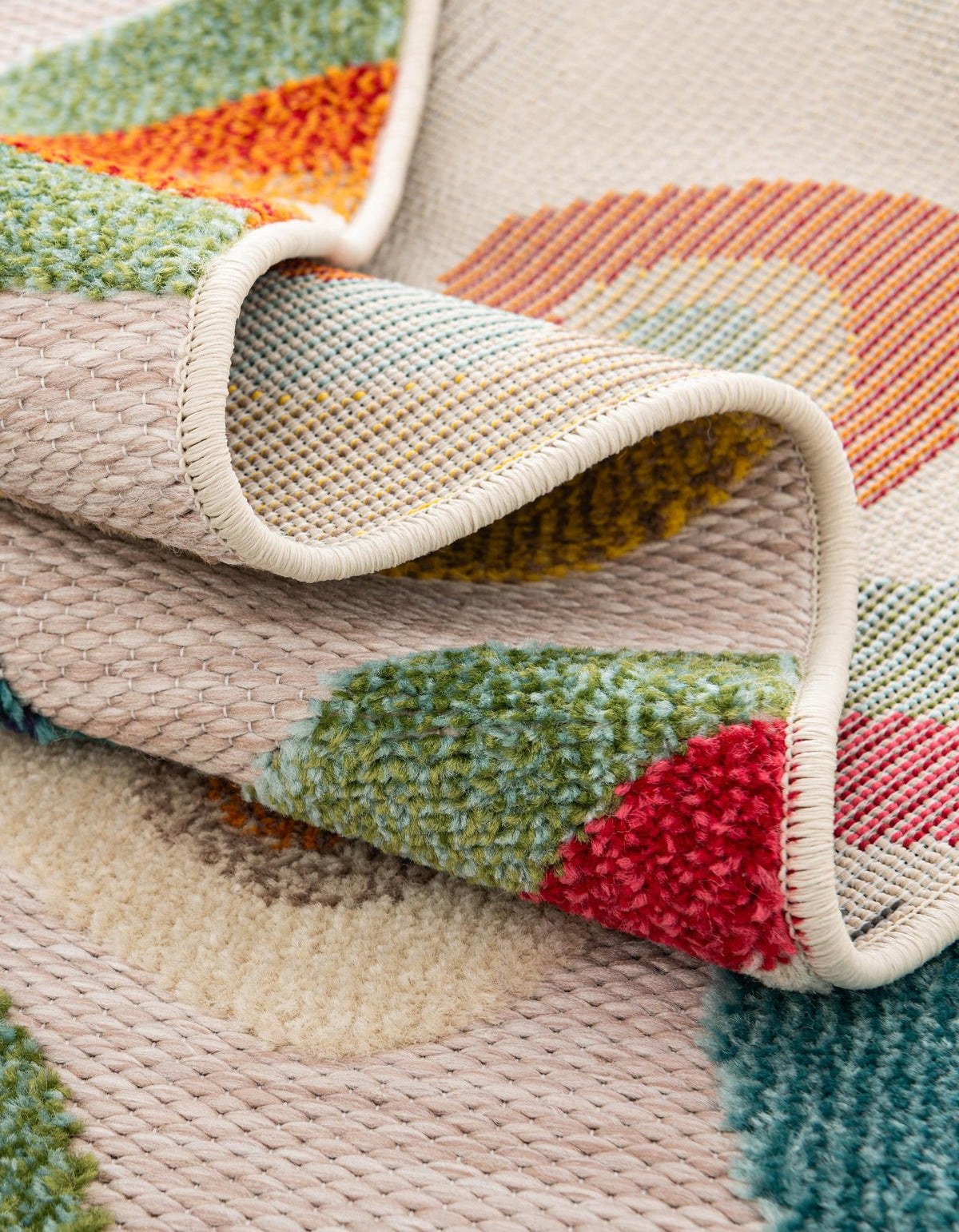 Outdoor Marrakesh Collection Area Rug -  Chefchaouen Rectangle Multi Beige  lifestyle 38