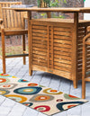 Outdoor Marrakesh Collection Area Rug -  Chefchaouen Runner Multi Beige  lifestyle 91