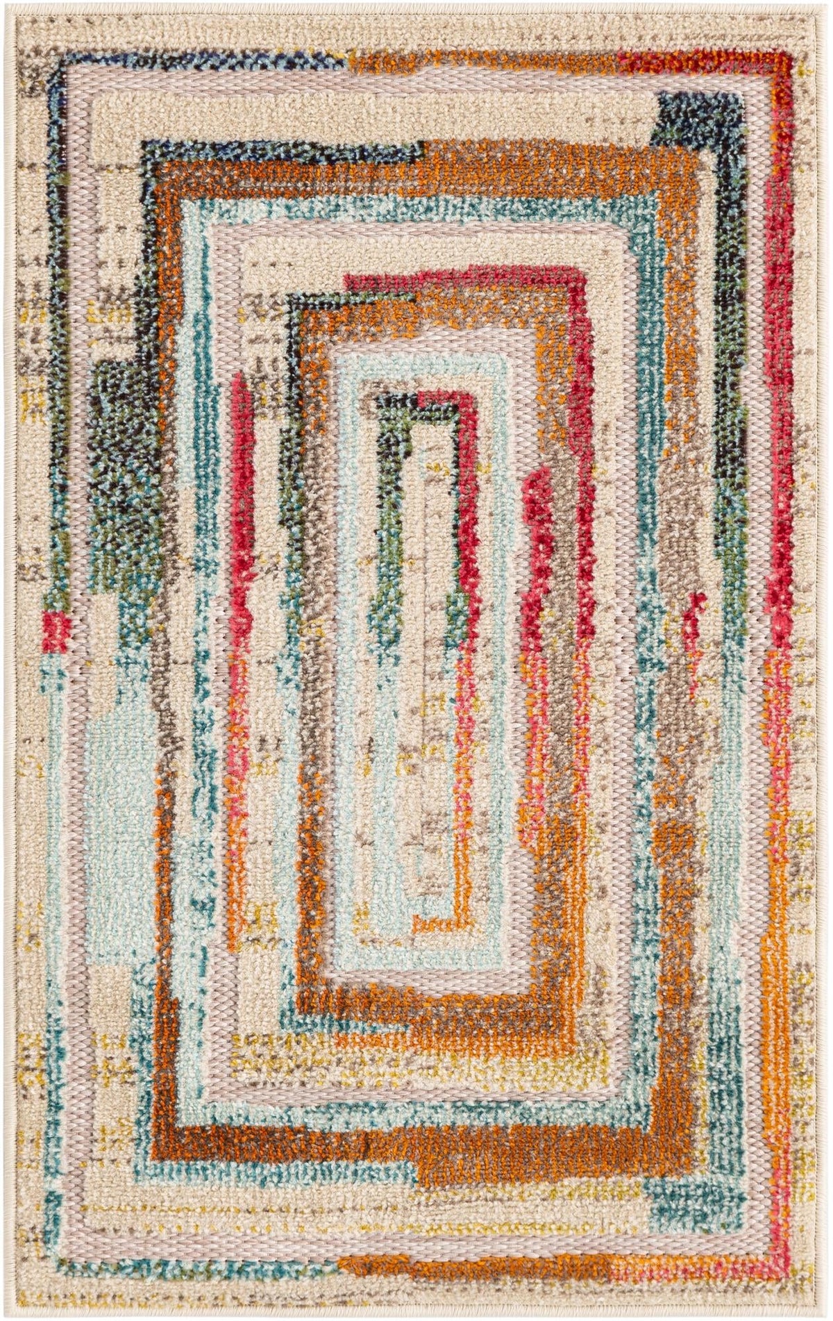 Outdoor Marrakesh Collection Area Rug -  Ouarzazate Rectangle Multi Beige Main