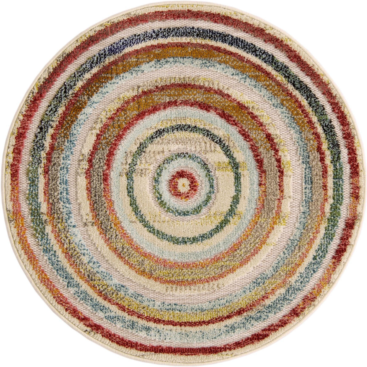 Outdoor Marrakesh Collection Area Rug -  Ouarzazate Round Multi Beige  lifestyle 49