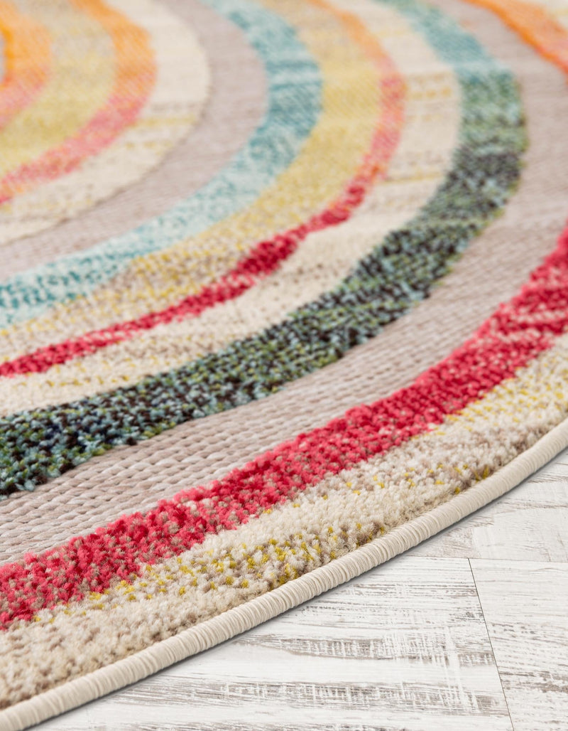 Outdoor Marrakesh Collection Area Rug -  Ouarzazate Round Multi Beige  lifestyle 32