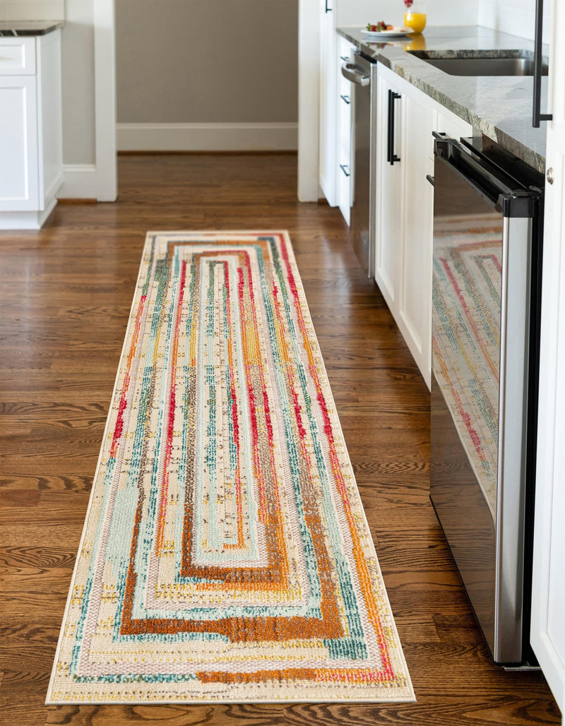 Outdoor Marrakesh Collection Area Rug -  Ouarzazate Runner Multi Beige  lifestyle 44