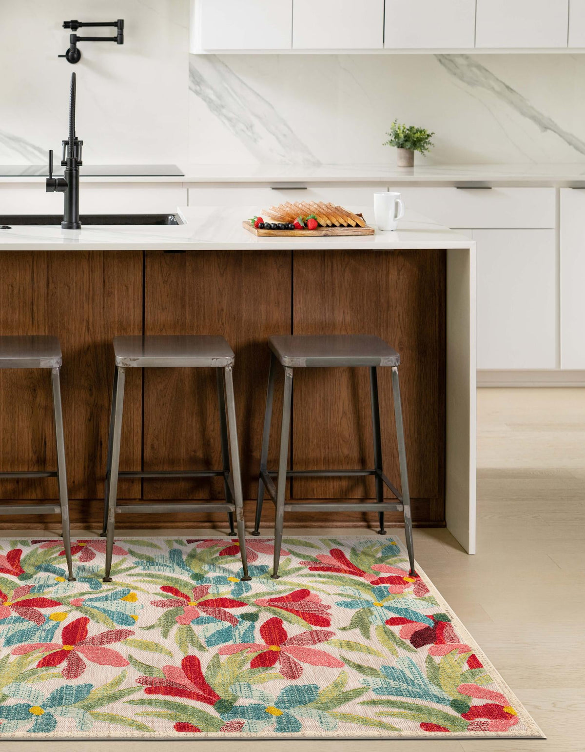 Outdoor Marrakesh Collection Area Rug -  Midelt Rectangle Multi  lifestyle 3