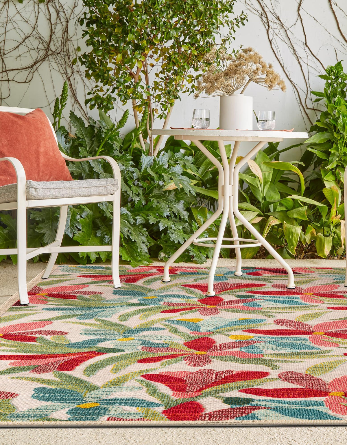 Outdoor Marrakesh Collection Area Rug -  Midelt Rectangle Multi  lifestyle 4