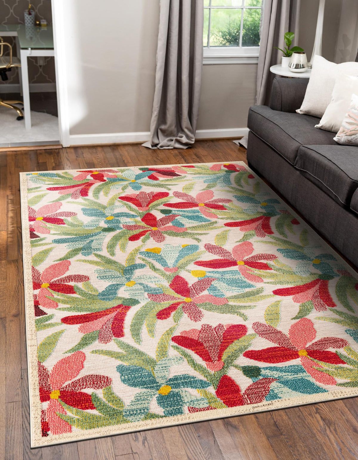 Outdoor Marrakesh Collection Area Rug -  Midelt Rectangle Multi  lifestyle 5