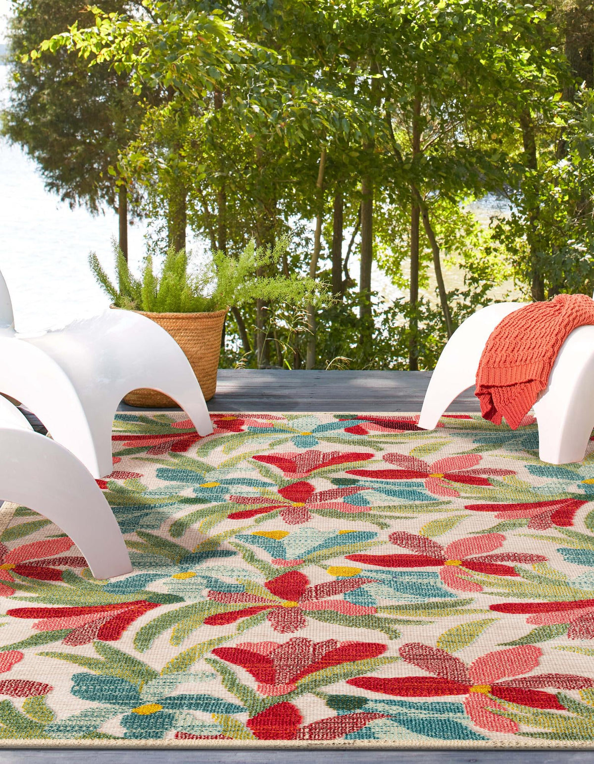 Outdoor Marrakesh Collection Area Rug -  Midelt Rectangle Multi  lifestyle 8