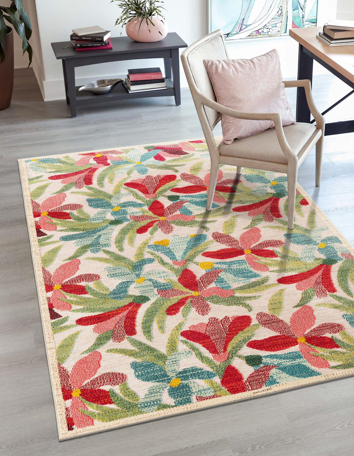 Outdoor Marrakesh Collection Area Rug -  Midelt Rectangle Multi  lifestyle 9