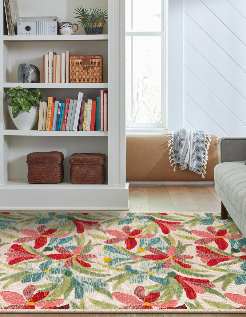 Outdoor Marrakesh Collection Area Rug -  Midelt Rectangle Multi  lifestyle 11