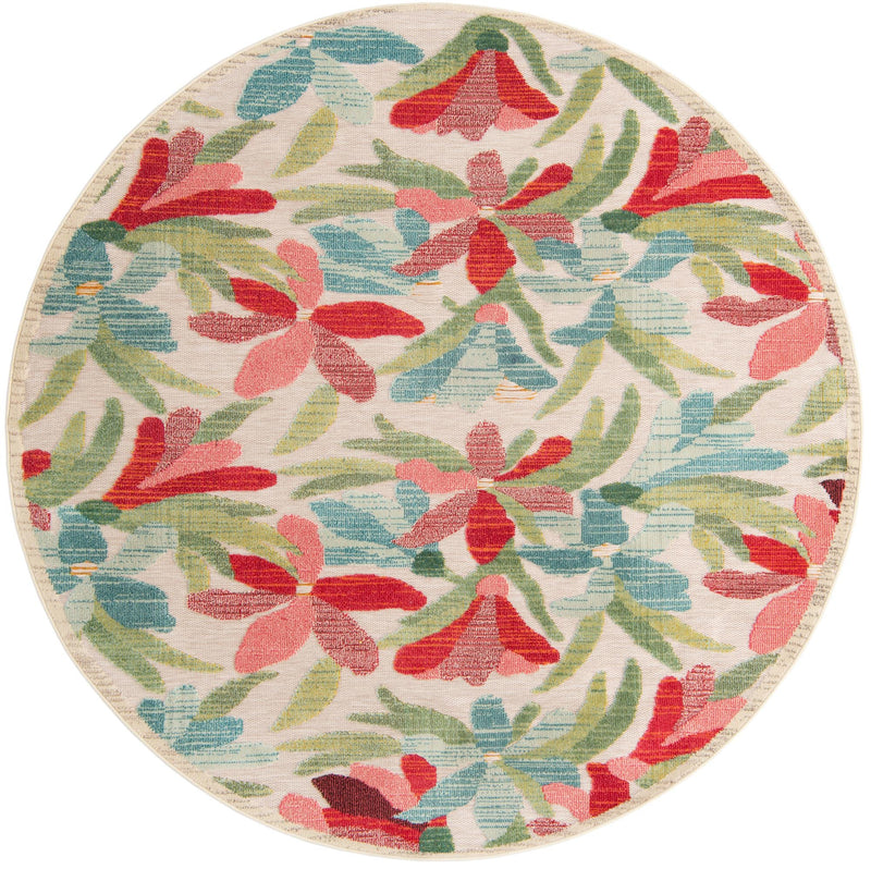 Outdoor Marrakesh Collection Area Rug -  Midelt Round Multi  lifestyle 45