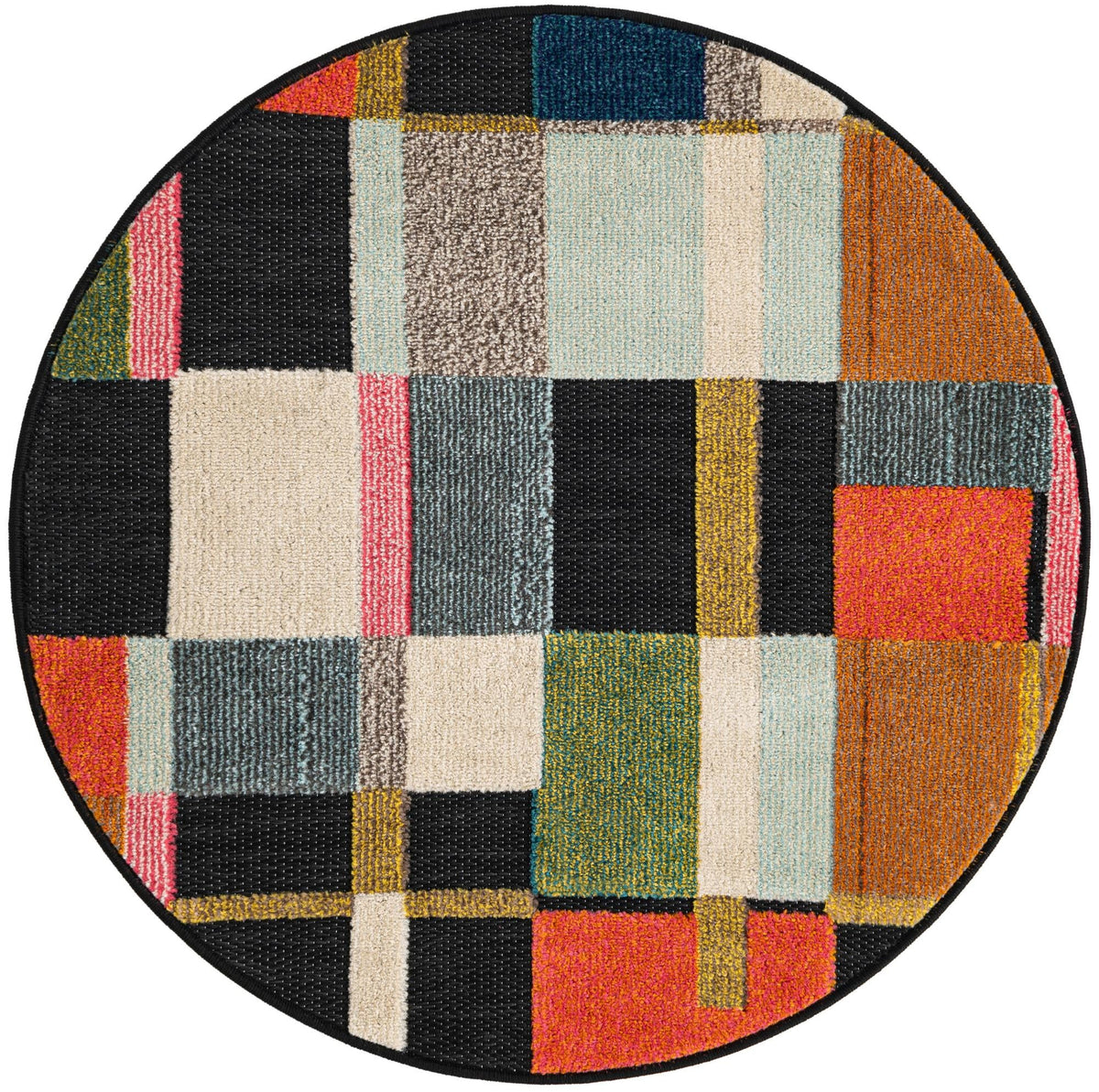 Outdoor Marrakesh Collection Area Rug -  Tangier Round Multi  lifestyle 42