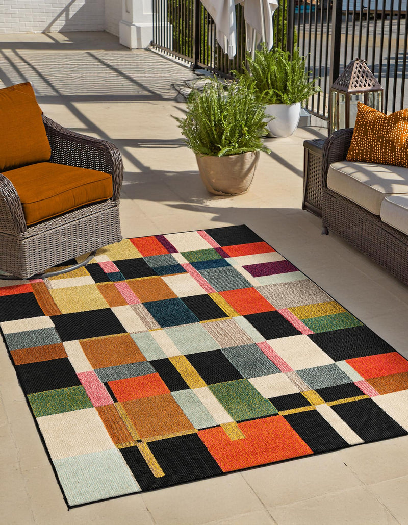 Outdoor Marrakesh Collection Area Rug -  Tangier Rectangle Multi  lifestyle 2