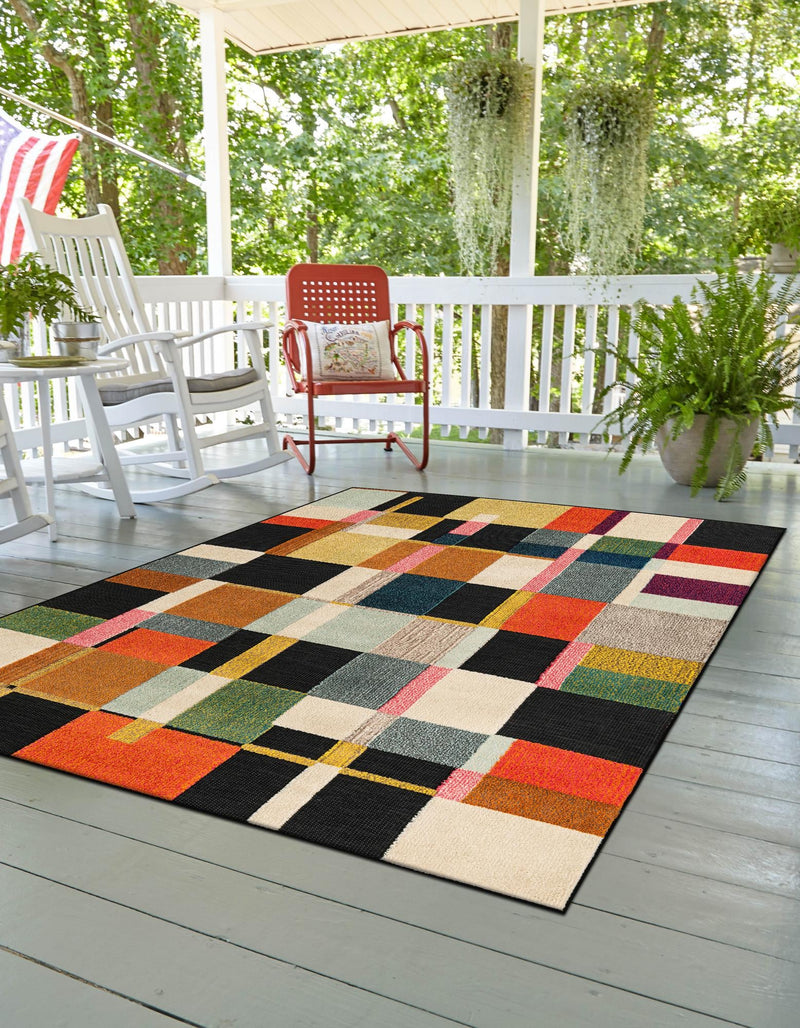 Outdoor Marrakesh Collection Area Rug -  Tangier Rectangle Multi  lifestyle 4