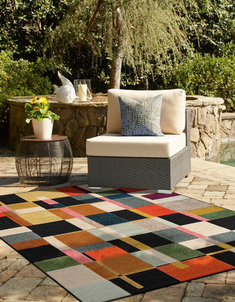 Outdoor Marrakesh Collection Area Rug -  Tangier Rectangle Multi  lifestyle 8