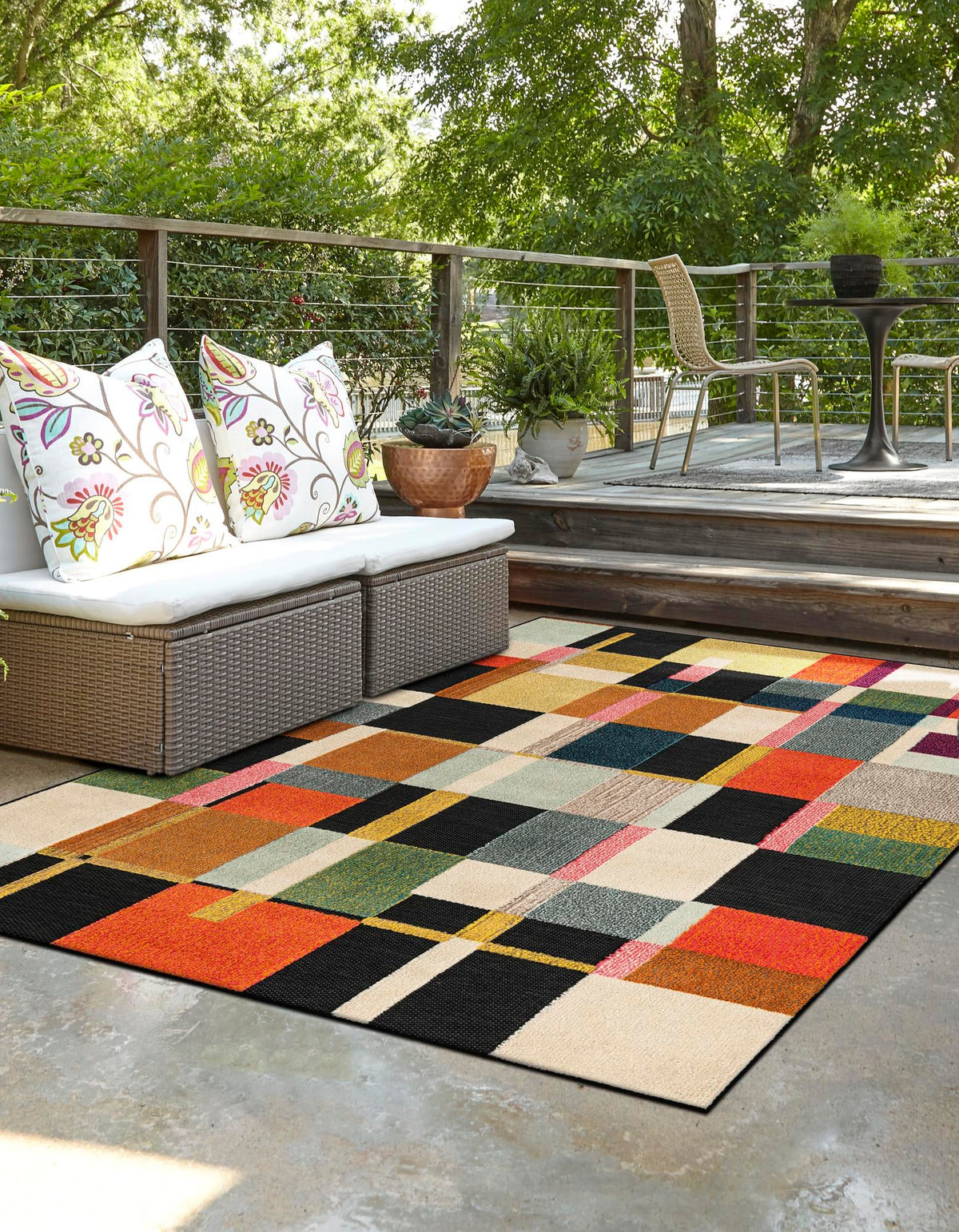 Outdoor Marrakesh Collection Area Rug -  Tangier Rectangle Multi  lifestyle 10