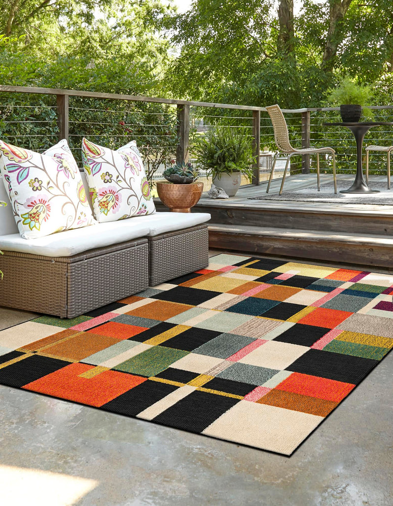 Outdoor Marrakesh Collection Area Rug -  Tangier Rectangle Multi  lifestyle 10
