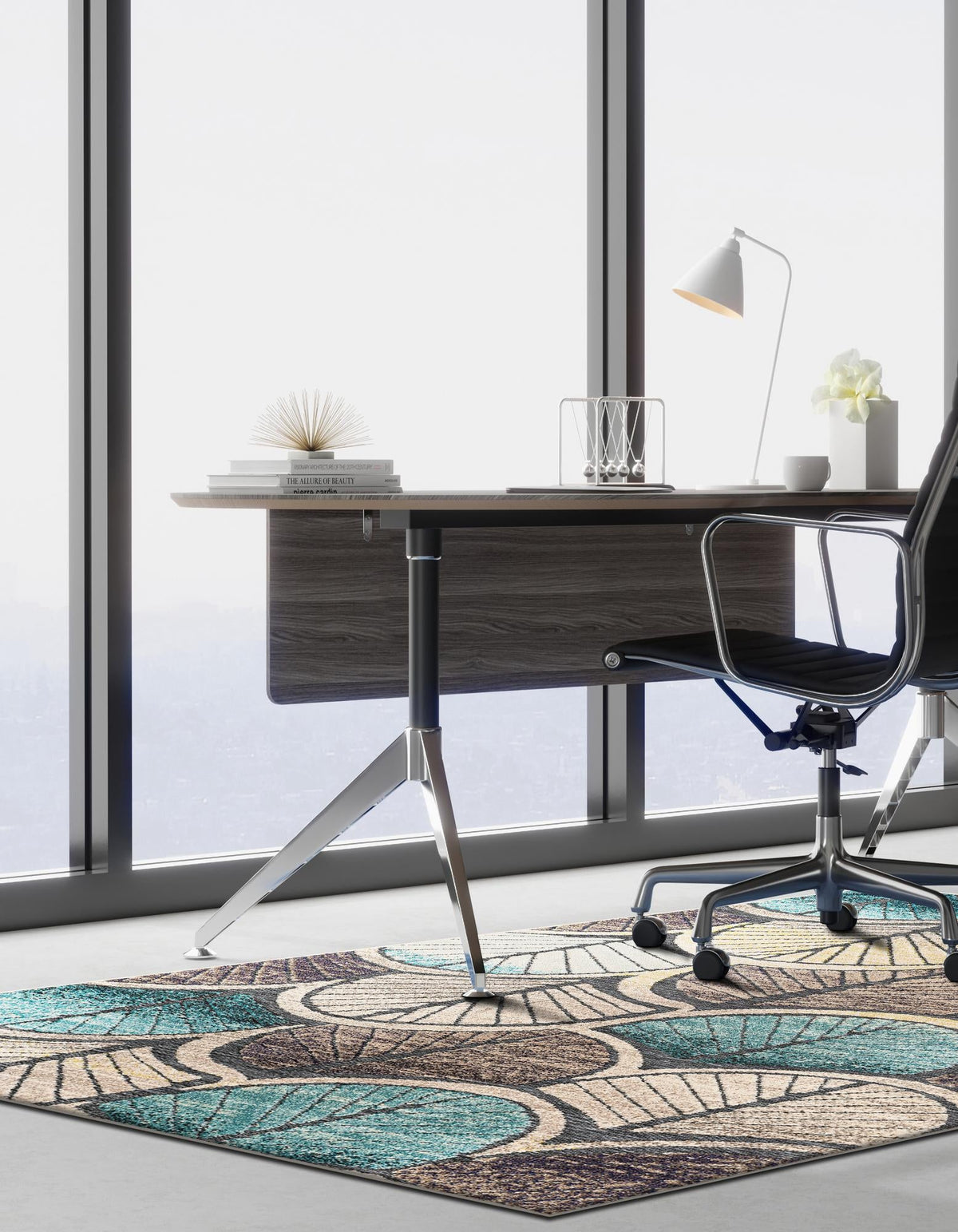 Outdoor Marrakesh Collection Area Rug -  Rabat Rectangle Gray Blue Ivory  lifestyle 7