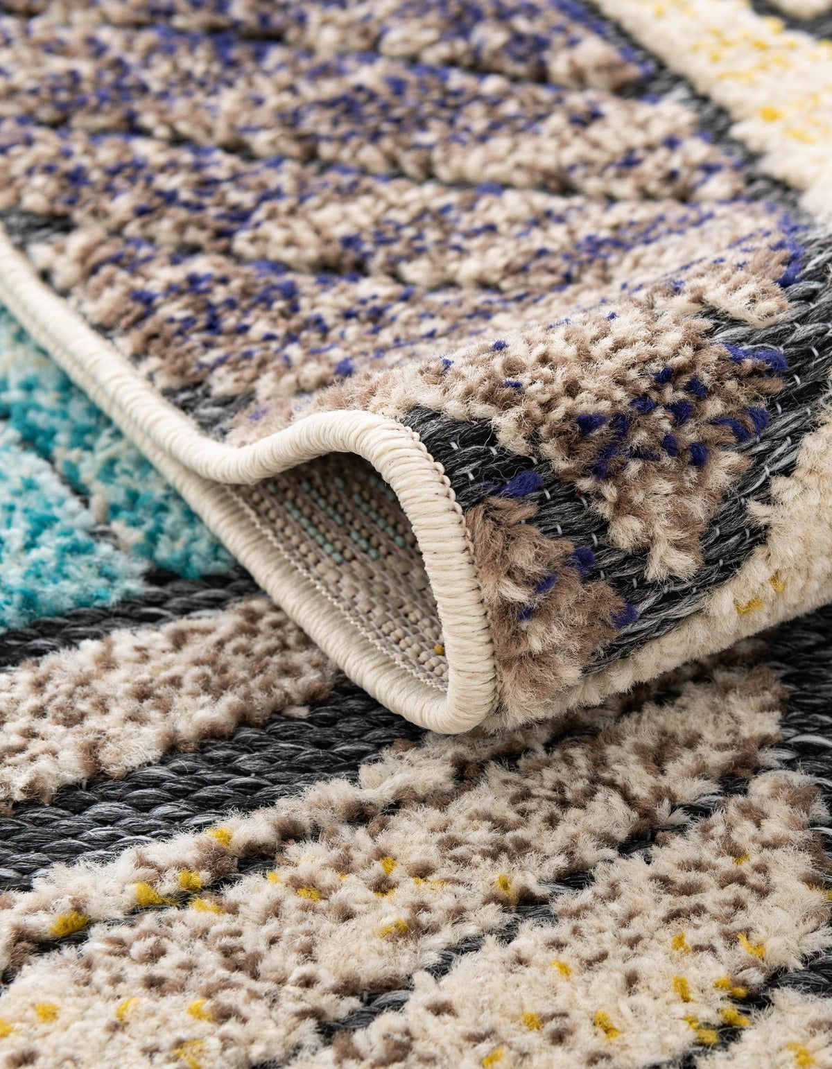 Outdoor Marrakesh Collection Area Rug -  Rabat Rectangle Gray Blue Ivory  lifestyle 13