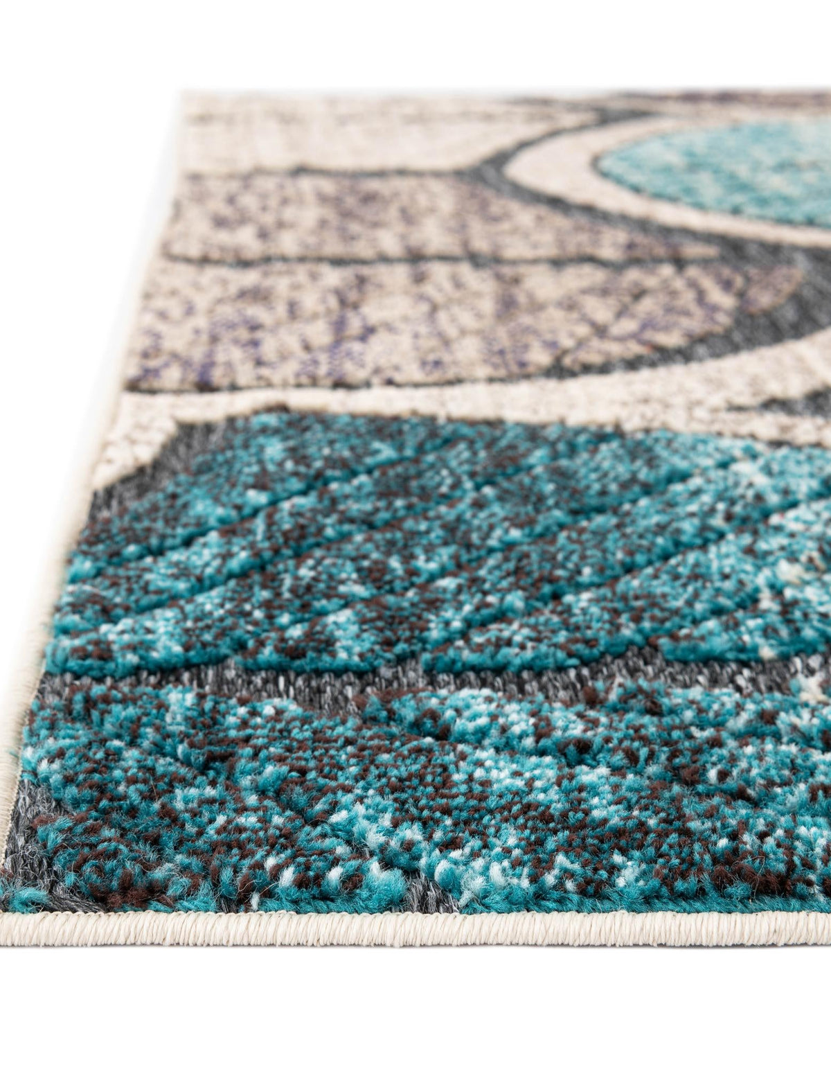 Outdoor Marrakesh Collection Area Rug -  Rabat Rectangle Gray Blue Ivory  lifestyle 14