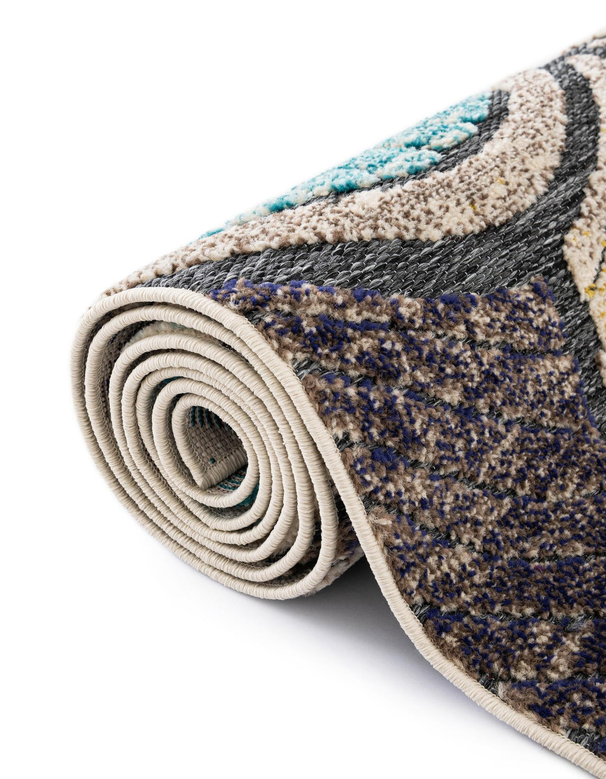 Outdoor Marrakesh Collection Area Rug -  Rabat Rectangle Gray Blue Ivory  lifestyle 19