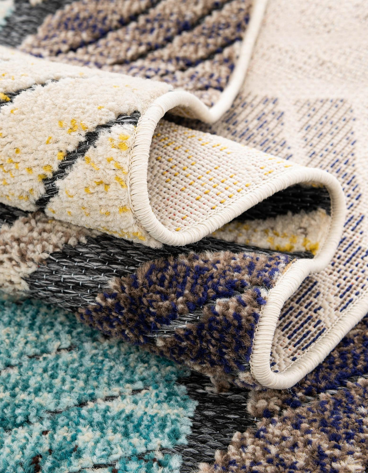 Outdoor Marrakesh Collection Area Rug -  Rabat Rectangle Gray Blue Ivory  lifestyle 20