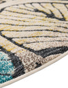 Outdoor Marrakesh Collection Area Rug -  Rabat Round Gray Blue Ivory  lifestyle 52