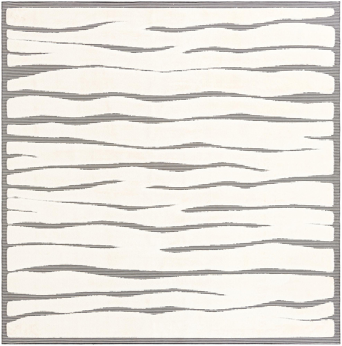 Monochrome Collection Area Rug - Slate Square Ivory White  lifestyle 43