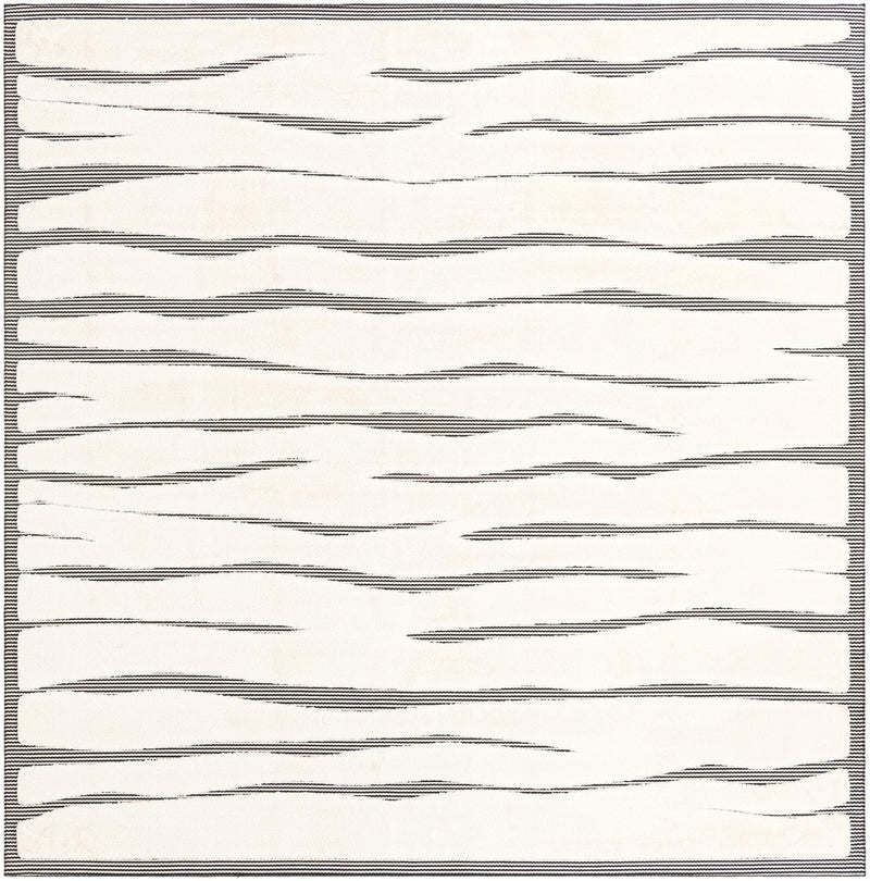 Monochrome Collection Area Rug - Slate Square Ivory White  lifestyle 43
