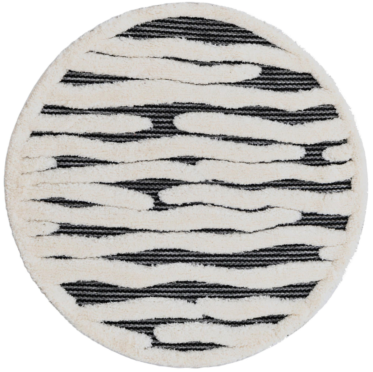 Monochrome Collection Area Rug - Slate Round Gray  lifestyle 78