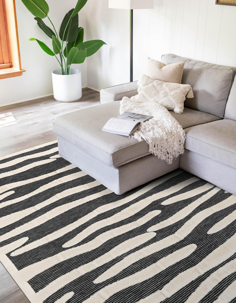 Monochrome Collection Area Rug - Slate Rectangle Gray  lifestyle 10