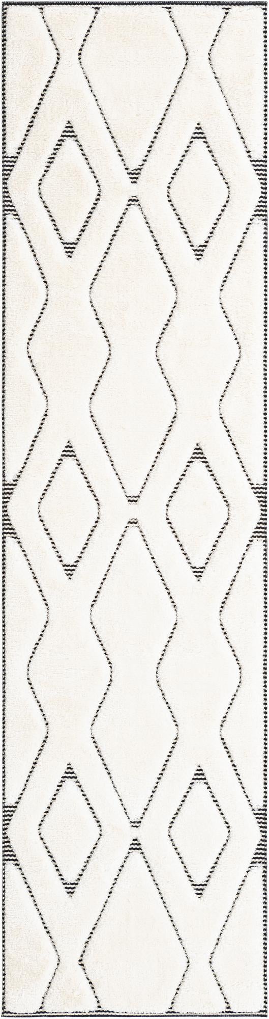 Monochrome Collection Area Rug -  Glacier Runner Ivory White  lifestyle 42