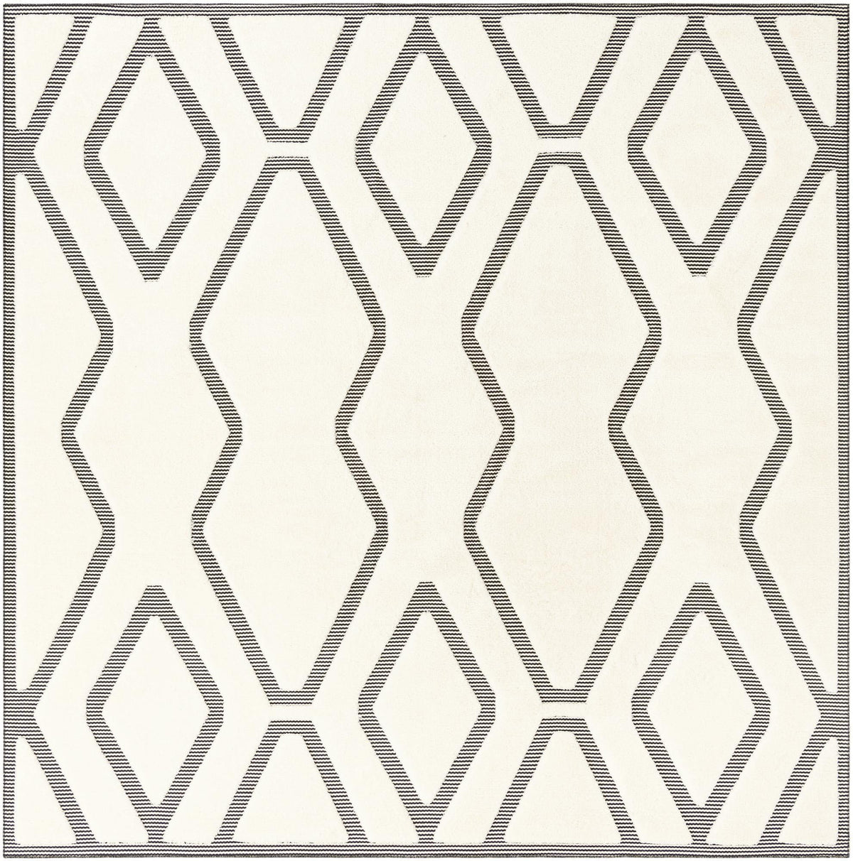 Monochrome Collection Area Rug -  Glacier Square Ivory White  lifestyle 79